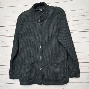 Focus Black Waffle Mandarin Collar Jacket